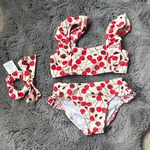 Jessica Simpson Bikini Set with matching hair scrunchie.  Size 6.